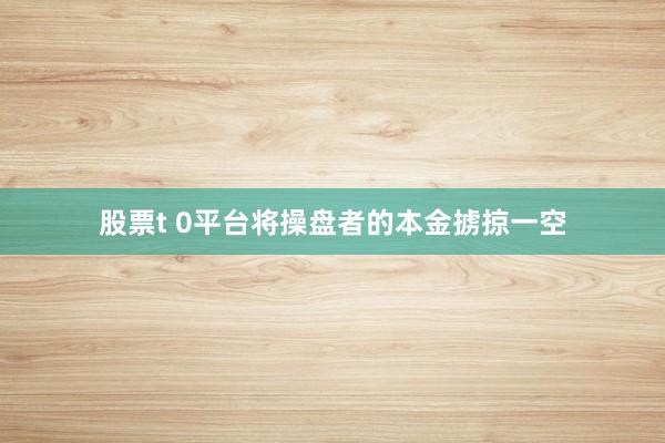 股票t 0平台将操盘者的本金掳掠一空
