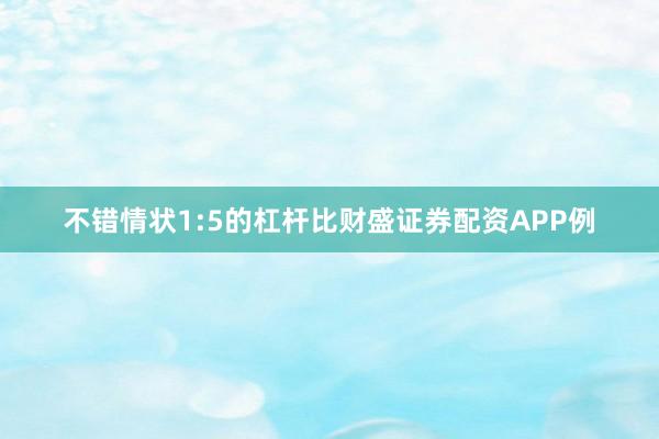 不错情状1:5的杠杆比财盛证券配资APP例