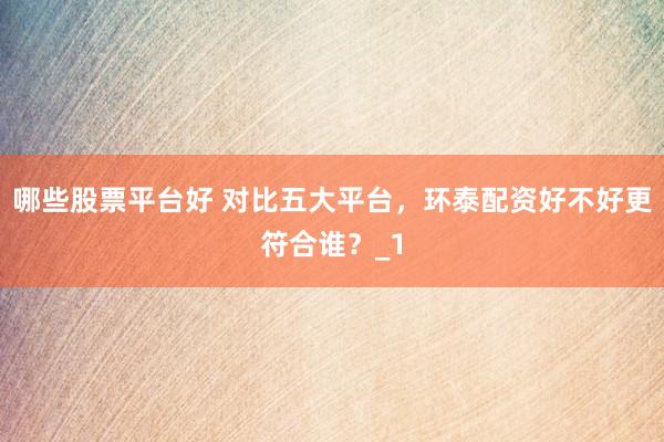 哪些股票平台好 对比五大平台，环泰配资好不好更符合谁？_1