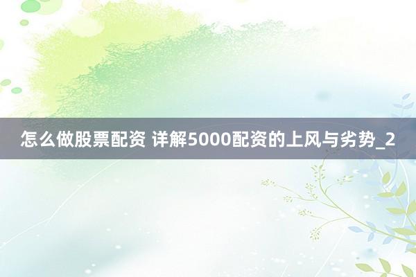 怎么做股票配资 详解5000配资的上风与劣势_2